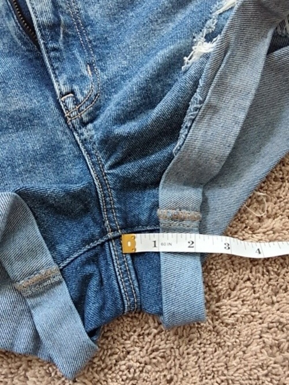 American Eagle Outfitters Blue Distressed Cuffed Denim Shorts - Picture 5 of 5